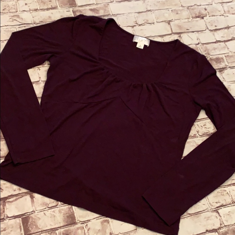 LOFT eggplant color blouse medium *
